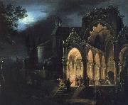 mort de romeo et juliette dans un paysage eclaire par la lune unknow artist